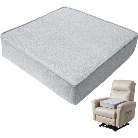 Galette de Chaise Exterieur Coussin de Chaise 50x50 cm Lin Gris Clair (1/5)