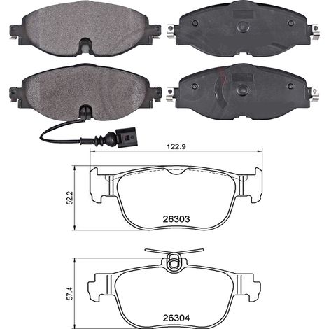 KIT PASTIGLIE FRENO ANTERIORI E POSTERIORI compatibile con VW PASSAT B6 VARIANT (3C5) / PASTIGLIE FRENANTI AUTO OEM P 85 146 P 85 075 ,P 85 109 / SOSTITUZIONE DIRETTA / BASSA POLVERE / SILENZIOSO