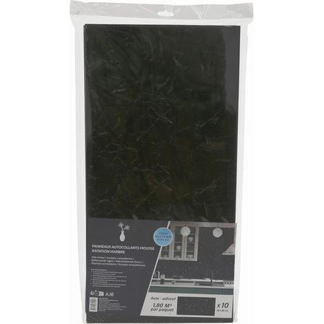 Pannelli decorativi autoadesivi - marmo nero 60×30 cm 10 pezzi.