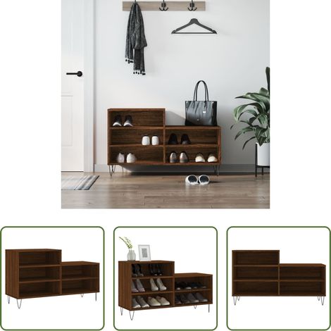 vidaXL Bois d'ingénierie - Armoire à chaussures Chêne marron 102x36x60cm Bois d'ingénierie (1/5)