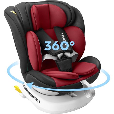 360 Swivel Car Seat, 0-12 Years, 40-150 cm, I-Size Baby Car Seat, ISOFIX, Group 0+1/2/3, Backward to the Road up to 105 cm, 5 Tilts (1/5)