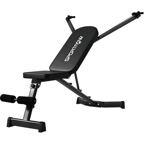 Panca Fitness Regolabile 135x130x107 cm con Bande di Resistenza Pieghevole Salvaspazio (1/5)