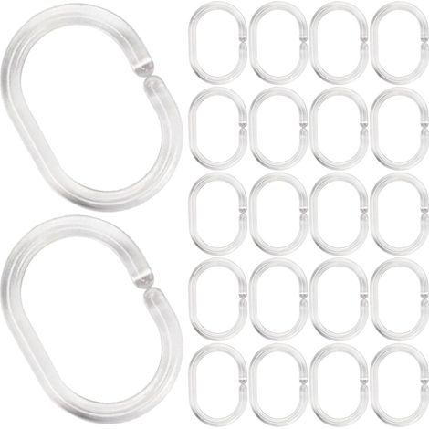 100 Pièces Crochets de Fixation pour Rideau Plastique, Anneaux de (1/5)
