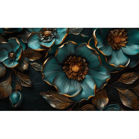 Tappetino per radiatore Copri radiatore magnetico Decorazione Fiori Oro 60x100 (1/3)