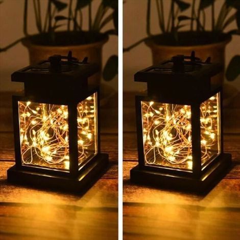 Bardusch - 2pcs 30 led Lampe de jardin solaire, Lampe solaire exterieur, Lanterne solaire led exterieur a suspendre, Applique solaire (1/4)