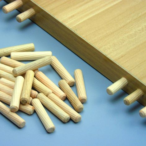 Lot de 100 tourillons cannelés en bois – Pour meubles, étagères et armoires – Fixation invisible pour assemblage de meubles (1/4)