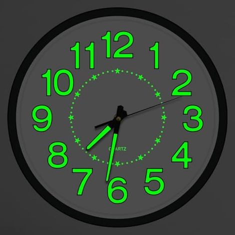Horloge murale lumineuse 30cm/12'', Silencieuse et sans tic-tac, Idéale pour salon, chambre, cuisine, bureau, école (1/5)