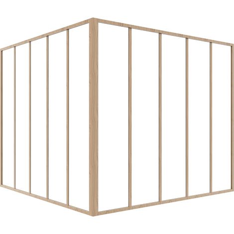 Vetrata angolare L150 x L150 x H130 in Alluminio termolaccato Naturale chiaro stile Atelier - BAYVIEW