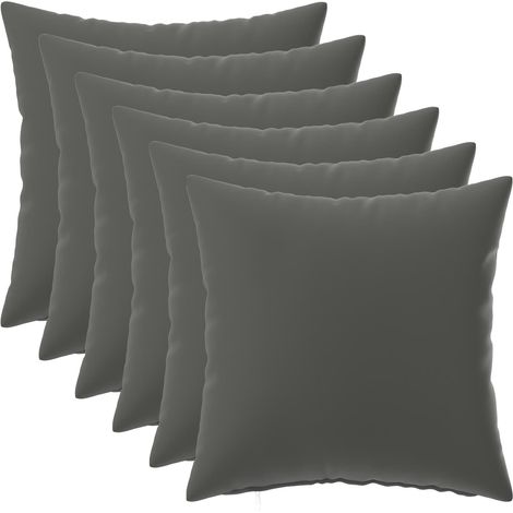 Housse de coussin 6 pcs HEERLEN Anthracite 30 x 30 cm Polyester vidaXL (1/5)