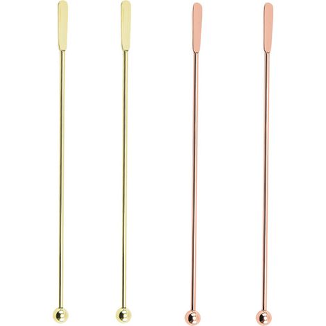 Bâtonnet Mélangeur - Acier Inoxydable 304 - Pour Cocktails Thé Au Lait Café Jus - Lot De 4 (1/5)