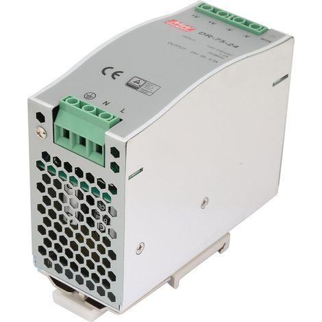 Alimentation électrique sur Rail Din, 75W, sortie unique, 24V, commutation AC/DC, DR-75-24 (1/5)