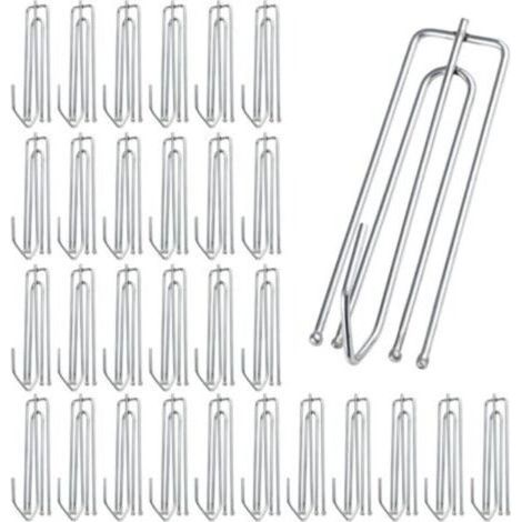 Juego de 30 ganchos de acero inoxidable de 4 puntas para cortinas - Ganchos metálicos para cortinas de ducha, ventana, puerta y baño.