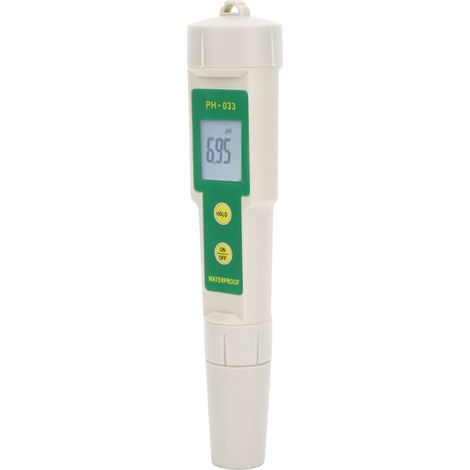 Testeur de pH numérique portable stylo étanche PH-033, mesureur de qualité d'eau à haute précision, détecteur de niveau d'acidité pour aquarium, piscine et laboratoire, noir robuste, 0-14 pH. (1/5)