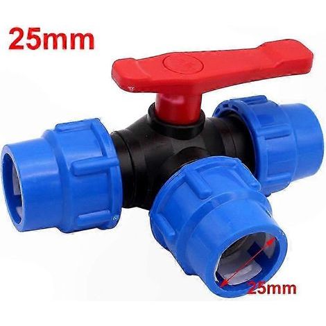 20–50 mm Kugelhahn, schwarz und blau, für Sanitärinstallationen (1 Stück) 25 mm (1/5)