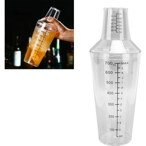 Shaker Boston à deux compartiments, shaker à cocktails, robuste, gradué, 700 ml