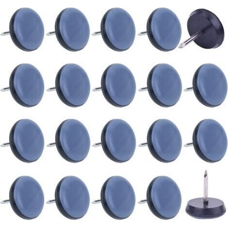 32 Pièces Patins pour Meubles 22mm avec Clous Antirouille Patin Chaise à Clous en Téflon PTFE pour Déplacer Meubles Lourds sans Effort - Protection Sols (1/5)