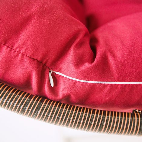 Coussin d'assise épais pour balancelle suspendue, 80 x 120 cm, rouge bordeaux, idéal pour la maison et le jardin. (1/5)