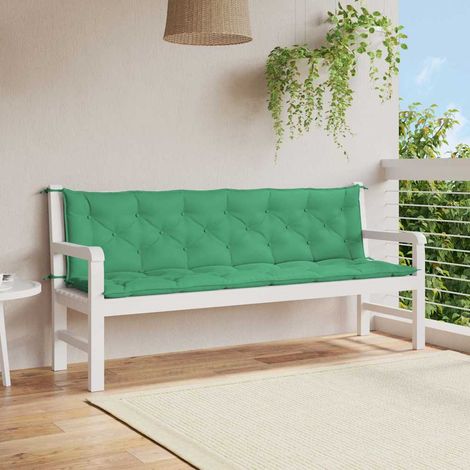vidaXL Cojín de banco de jardín tela Oxford verde 200x(50+50)x7 cm (1/5)