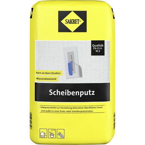 Sakret Scheibenputz 25 kg Sack weiß Körnung 3 mm Putze