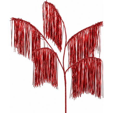 EDG Enzo De Gasperi Decoro Natale Frange Ramo 5 Rami H 125 Cm Red (1/2)