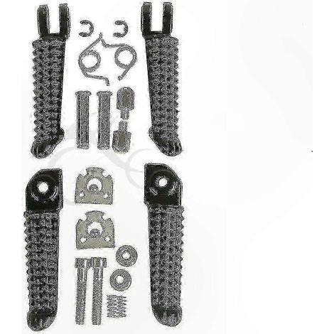Motorrad-Fußrasten kompatibel mit YZF R1 R6 2002-2014 Schwarz Silber (schwarzes Set) (1/5)