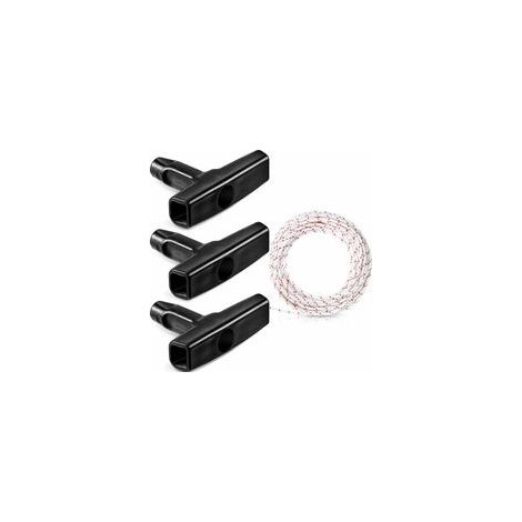 Corde de démarreur à rappel 10 m, 3 mm, avec 3 poignées, pour tondeuse, tronçonneuse, coupe-bordure –