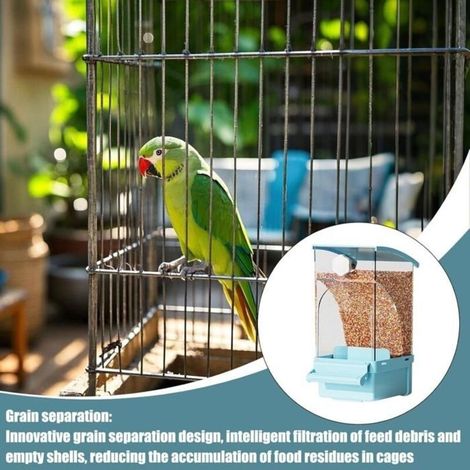 Mangeoire à oiseaux pour cage - Distributeur de friandises transparent, fournitures pour pinsons, perruches, perroquets, (1/4)