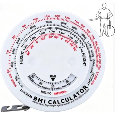 Ruban Rétractable Pour Indice De Masse Corporelle IMC, 150 Cm Ruban à Mesurer Pour le Corps IMC Anatomique Ruban à Mesurer Calculatrice Régime Perte De Poids (1/5)
