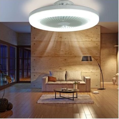 Deckenventilator mit E27-Fassung – 3 Geschwindigkeitsstufen – Lichtdurchlässiger Acrylschirm – Für Schlafzimmer und kleine Räume (1/5)