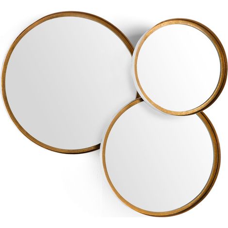 Miroir mural métal blanc et doré Alma (1/2)