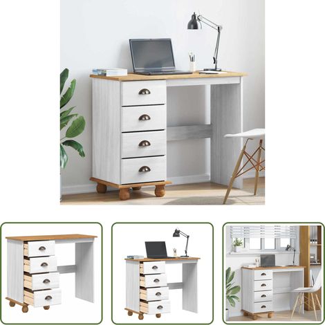 Bureau moderne -  Bureau d'écriture avec tiroir ASKIM Blanc 95 x 40 x 75 cm (1/5)