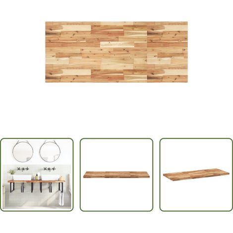 vidaXL Meuble en bois massif - Dessus de meuble de salle de bain finition à l'huile 140x60x4cm (1/5)