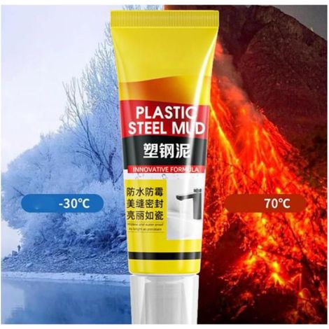Mastic Silicone - Blanc - Imperméable - Pour Salle De Bain Cuisine Éviers Toilettes - 2 x 120 ml (1/5)