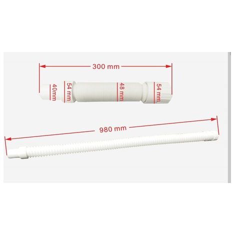 Tubo Flessibile Di Scarico Per Piatto Doccia Aica Lungo 30-98 cm