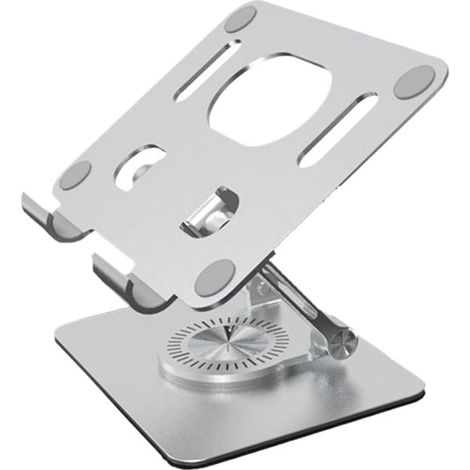 Supporto girevole per laptop - Supporto per notebook - Postazione di lavoro ergonomica - Rotazione a 360 gradi - Fino a 16 pollici - Argento (1/5)