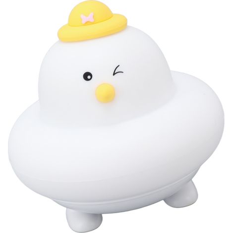 Veilleuse LED en forme de poussin mignon, 2 couleurs d'éclairage blanc chaud et blanc, lampe LED USB en silicone pour enfants (1/5)