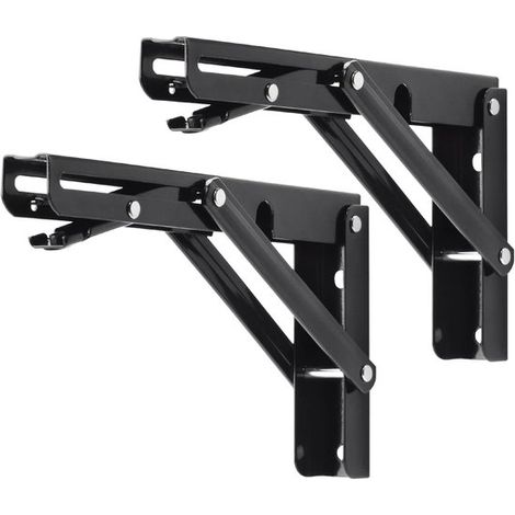Regalwinkel 40 2 5 17 5 m 2 Stück Schwerlast Klappbar L-förmige Regalwinkel Geeignet für Heimwerkerprojekte Werkbänke und Klapptische Schwarz 2,5 (1/5)