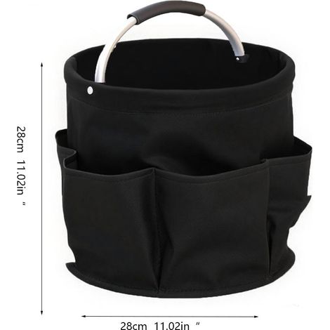 Organizzatore per prodotti per la pulizia con manici, sacchi portaoggetti, cestini portaoggetti pieghevoli, scatole per prodotti per la pulizia, secchio multiuso portatile, adatto per casa/giardino (n