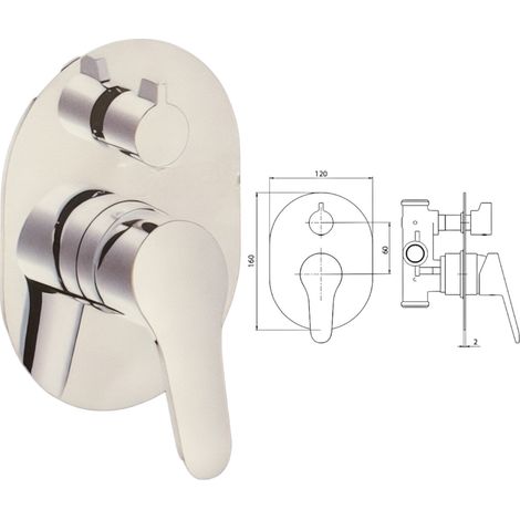 Mitigeur de douche encastré avec inverseur