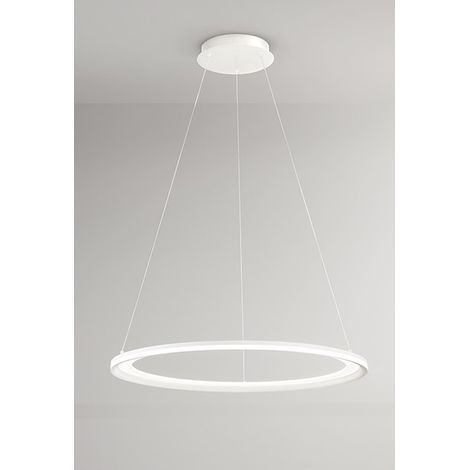 Suspension Led Série 8203 En Métal Blanc Mat, 98W, Lumière Chaude 3000K, Dimension 100 Cm, Design Moderne - Perenz, Luminaire Chic Et Elégant
