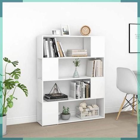 809188 Bibliothèque/Séparateur de pièce Blanc 100x24x124 cm (1/5)