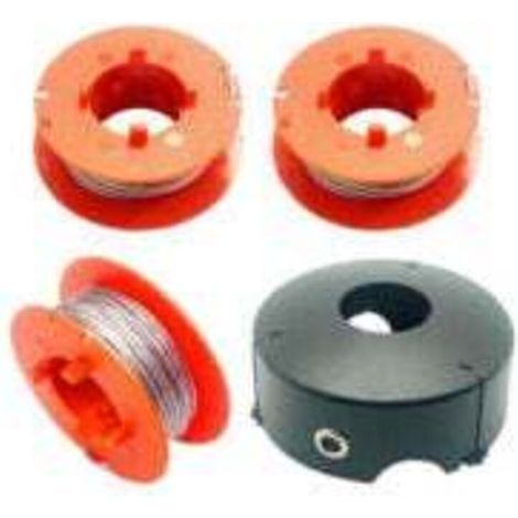 F016800175 Bobine de Fil pour Bosch Art 23 26 30 Easytrim et Combitrim,Pro-Tap Automatique Bobine Cordon Souple,8M x 1,6mm avec Couvercle F016L71088(3 Bobine + 1 Couvercle), (1/4)