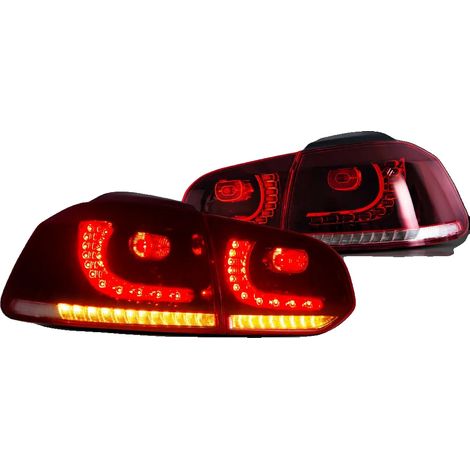 Juego de luces traseras, intermitentes secuenciales LED, diseño impermeable, rojo transparente, LHD-a (1/2)