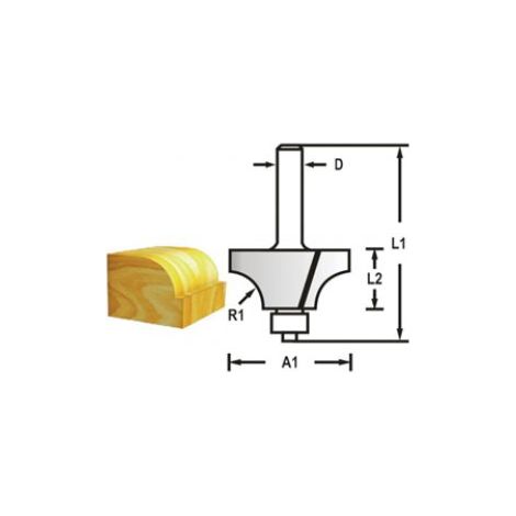 MAKITA Abrundfräser mit Lagerschaft 6 mm, 22,2x12,7x53 mm R 4,8 mm D-48468
