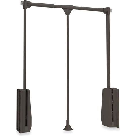 Emuca Appendino pieghevole per armadio Hang, larghezza regolabile 830-1150mm, Acciaio e Plastica, verniciato Moka