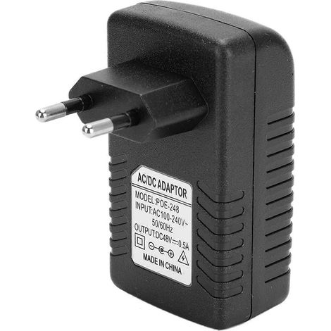 Injecteur d'alimentation CC 48 V 0,5 A 24 W, adaptateur PoE, prise 100-240 V UE (1/5)