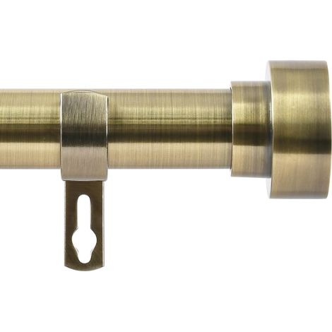 Tringle à rideaux de 25 mm de diamètre avec finition en laiton, télescopique sans couture de 77 à 120 cm, les rideaux glissent en douceur, sans reliure ni blocage. Supporte jusqu'à 13,6 kg (1/5)
