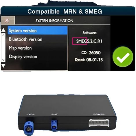 Carplay sans fil Android Auto, prise en charge vidéo multi-format, qualité audio améliorée, Pour le module "SMEG" et "MRN" (1/2)