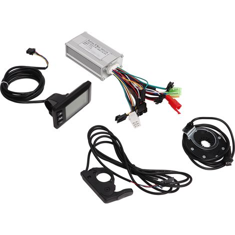 Kit de contrôleur de moteur pour vélo électrique avec écran LCD, accélérateur au pouce et système PAS pour moteur sans balais 24 V, 36 V et 48 V (1/5)