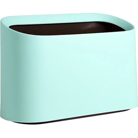 Mini Table Trash Can, 1.5L Makeup Trash Can, Small Plastic Bathroom Kitchen Trash Can, Countertop Trash Can for Press, Desktop Trash Can Rubbish Bin(Green) (1/5)